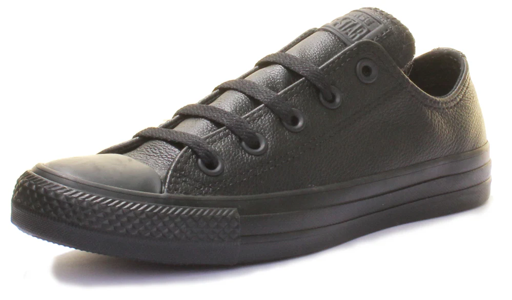 Converse 135253 CT All Star Low Leather Trainer In Black For Unisex - Image 6