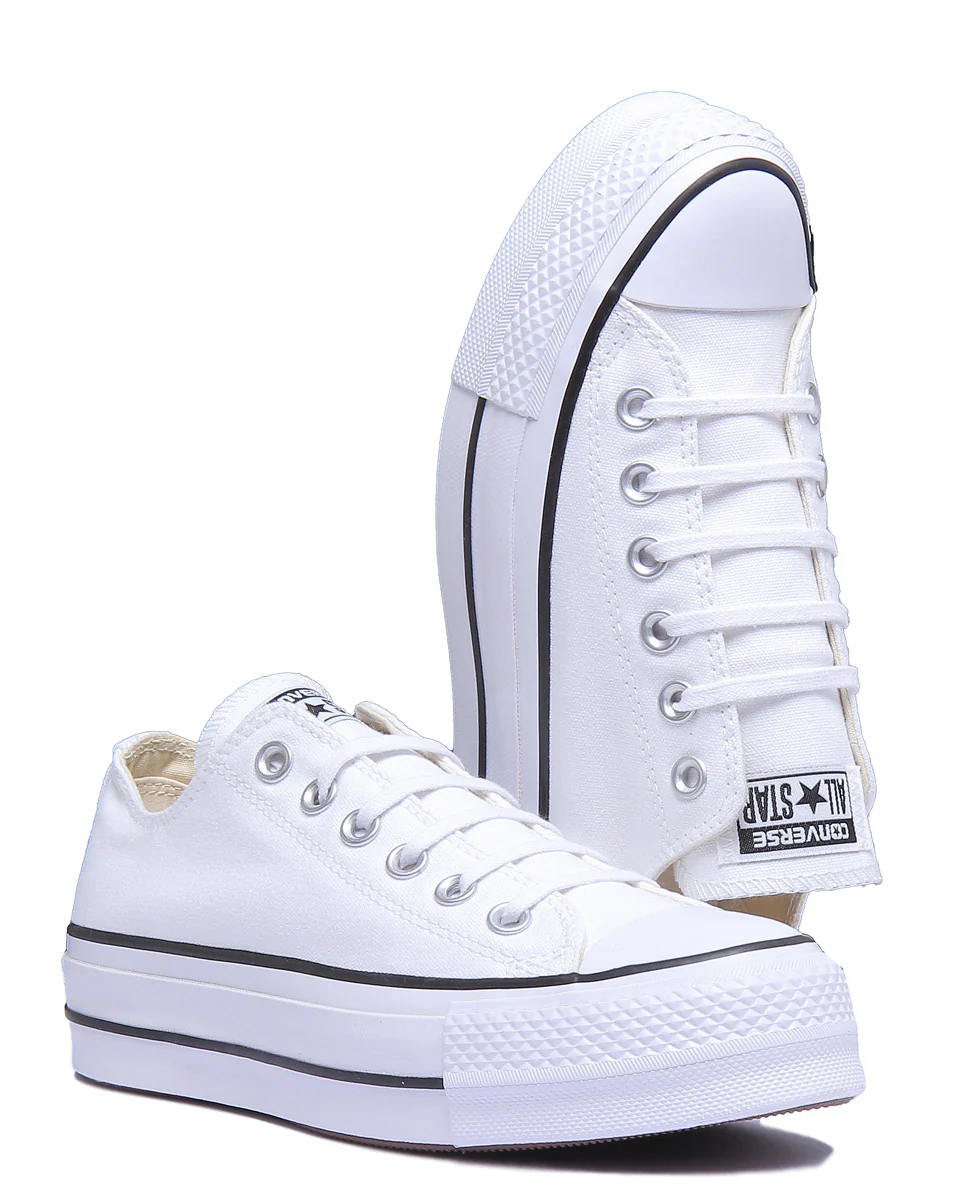 Converse 560251C CT All Star Low Platform Trainer In White Black For Women - Image 5