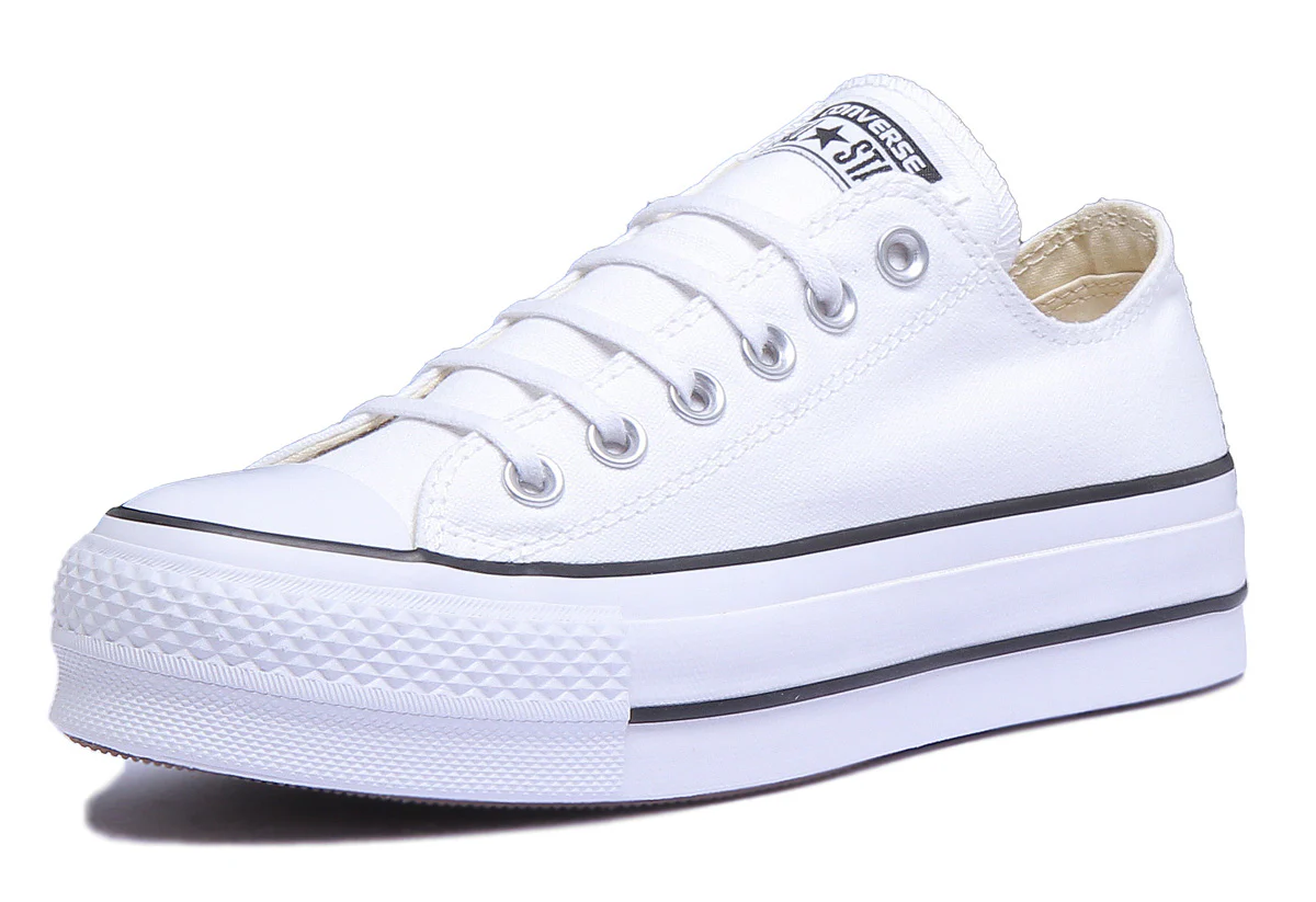 Converse 560251C CT All Star Low Platform Trainer In White Black For Women - Image 6