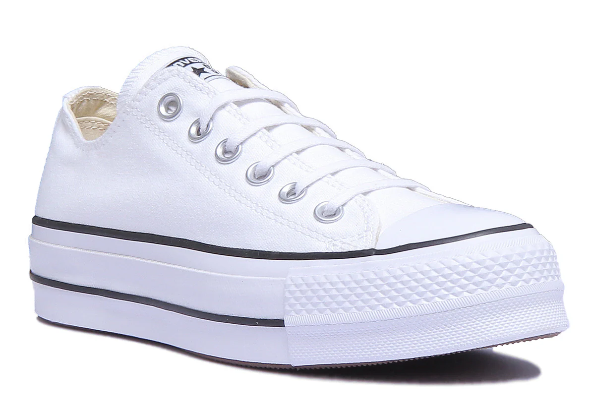 Converse 560251C CT All Star Low Platform Trainer In White Black For Women - Image 7