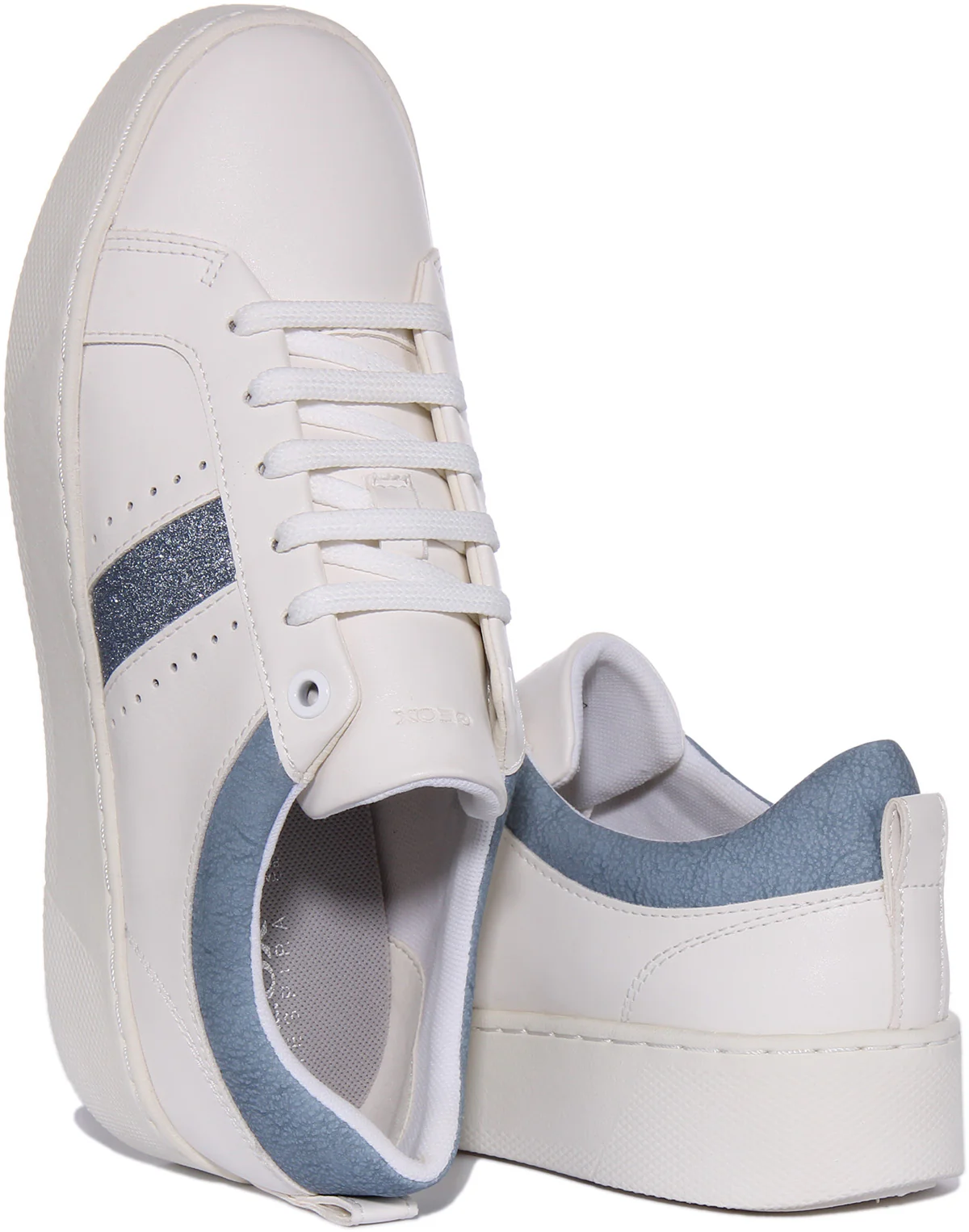 Geox D Skyely Platform In White Blue For Women - Image 4