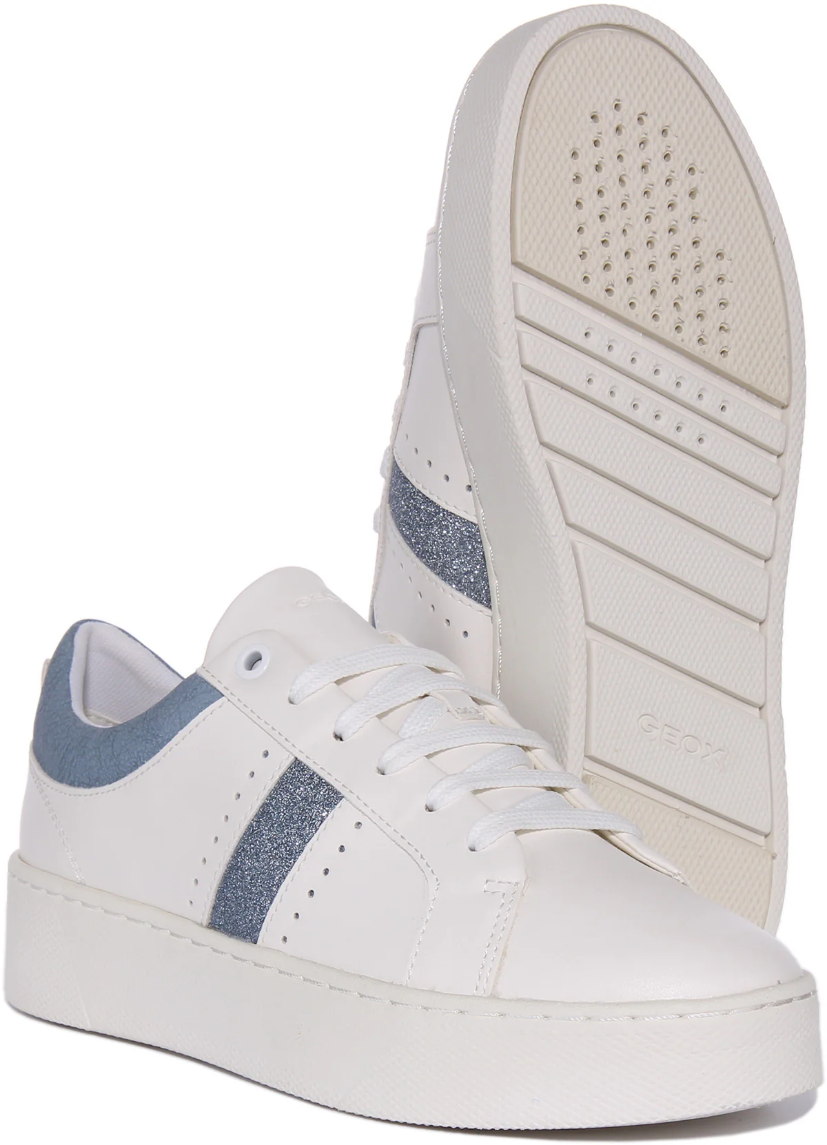 Geox D Skyely Platform In White Blue For Women - Image 5