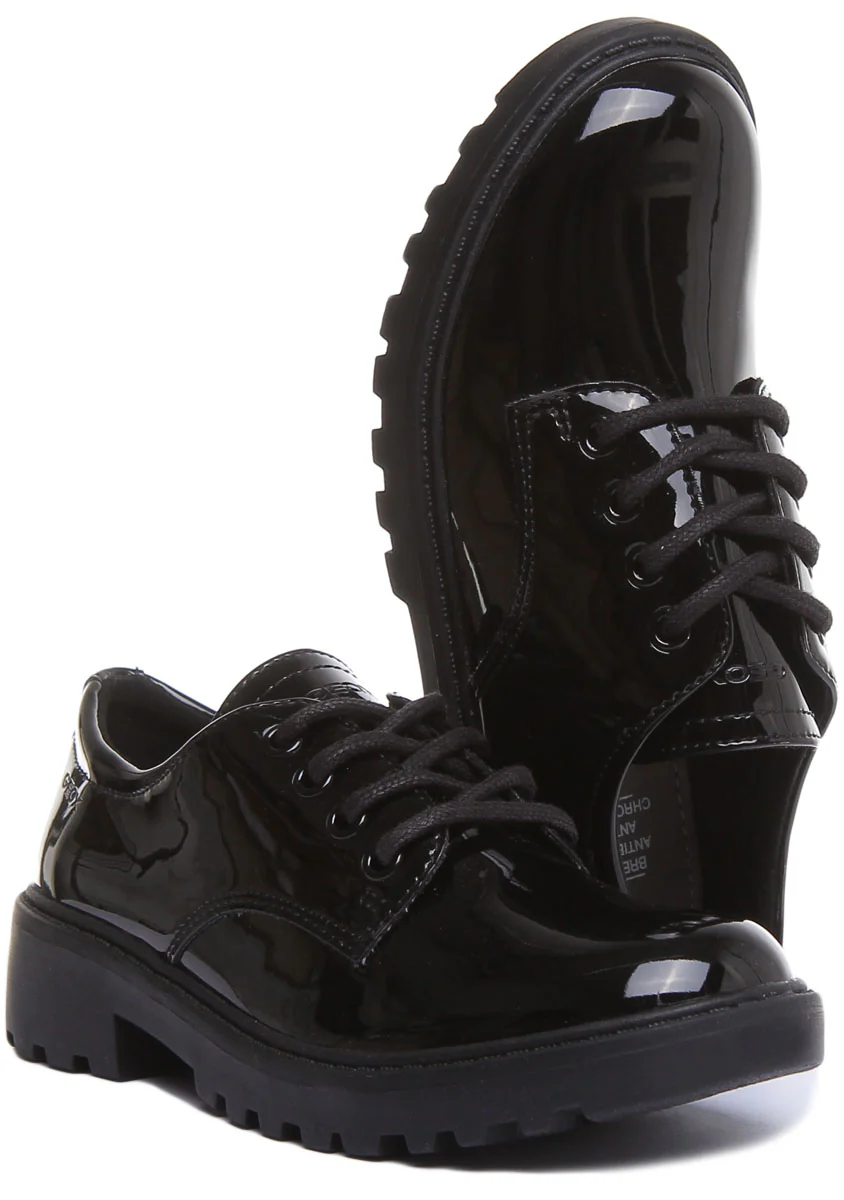 Geox J Casey In Black Patent - Image 5