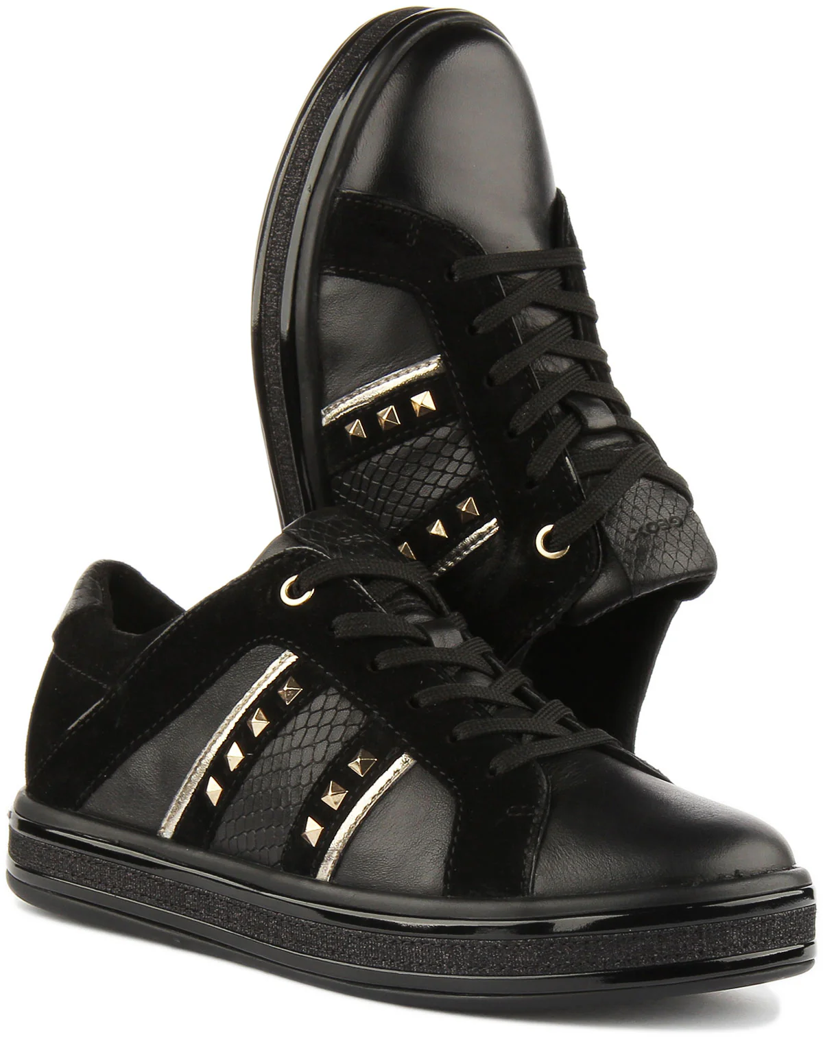 Geox Leelu Trainers In Black Gold For Women - Image 5