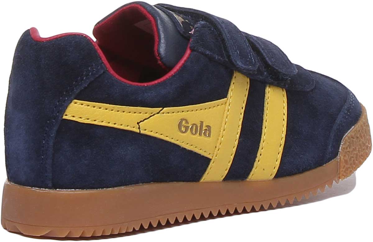 Gola Classics Harrier Kids With Velcro Straps In Navy Sun - Image 3