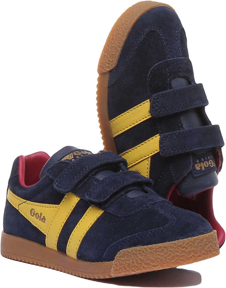 Gola Classics Harrier Kids With Velcro Straps In Navy Sun - Image 5