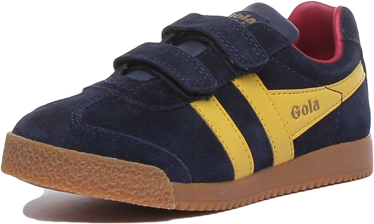 Gola Classics Harrier Kids With Velcro Straps In Navy Sun - Image 6