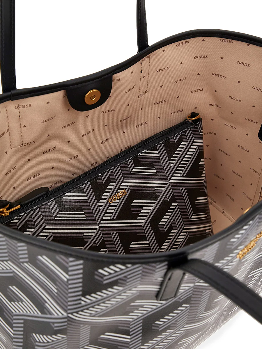 Guess Vikky Shopper Handbag In Black Grey For Women - Image 5