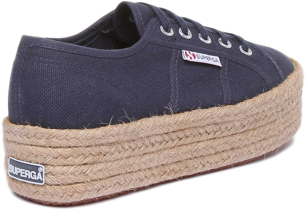 Superga 2790 Cotropew Espradrille Flatform In Navy - Image 3