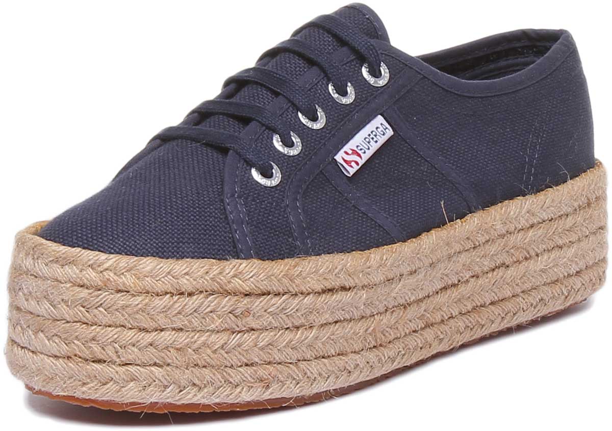 Superga 2790 Cotropew Espradrille Flatform In Navy - Image 6