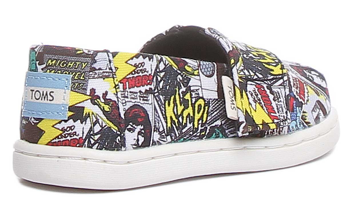 Toms X Marvel Classic Slip On In Multi Colour Print - Image 3