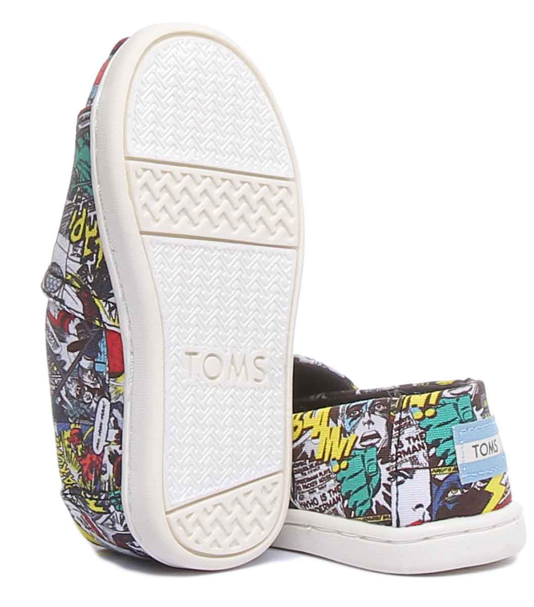Toms X Marvel Classic Slip On In Multi Colour Print - Image 4