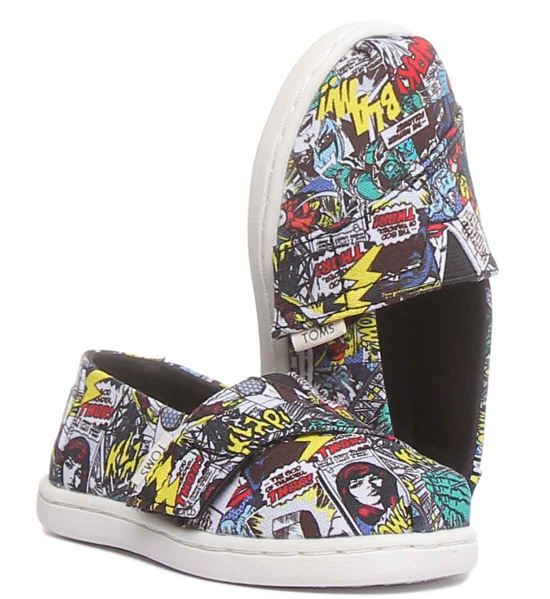 Toms X Marvel Classic Slip On In Multi Colour Print - Image 5