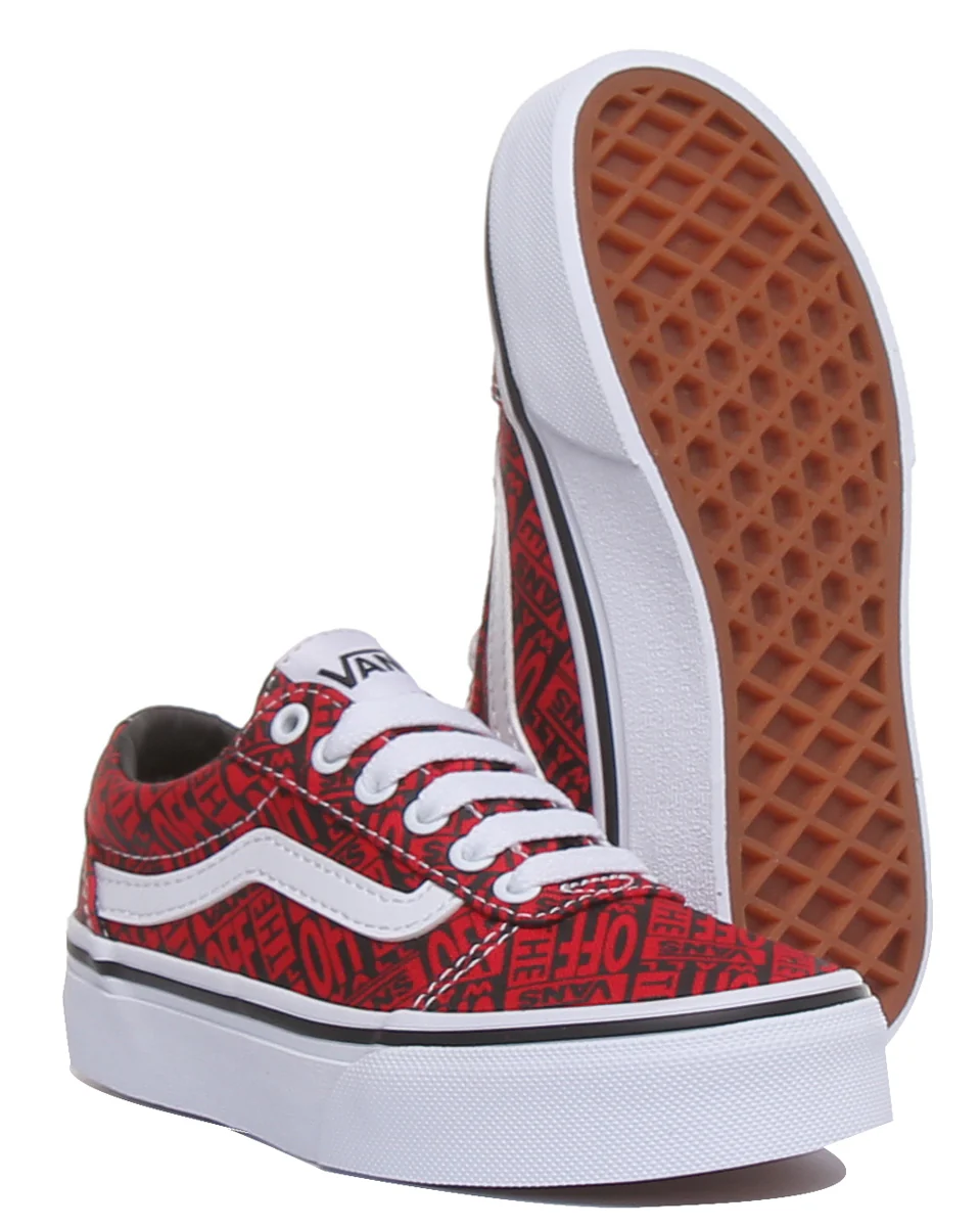 Vans Ward In Red White For Kids - Image 4