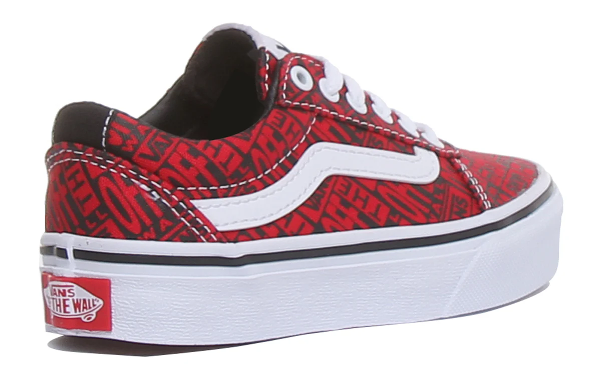 Vans Ward In Red White For Kids - Image 6